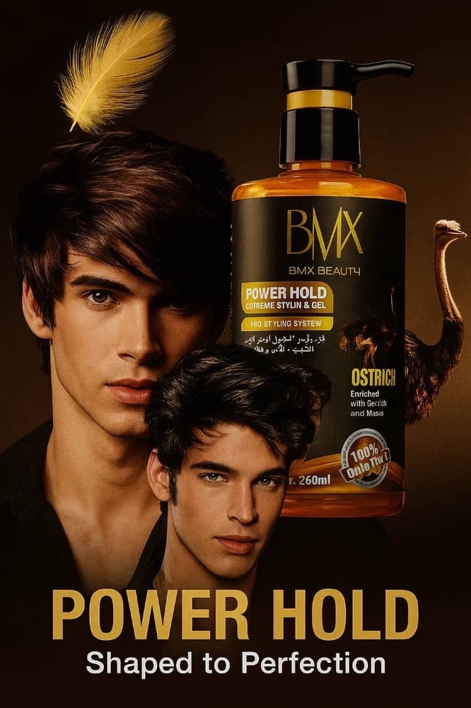 ژل چسب مو پمپی تایلندی BMX اصل شتر مرغ 260 میل